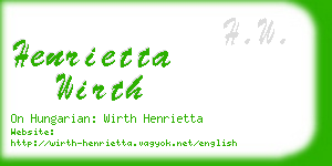 henrietta wirth business card
